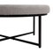 Merrick Lane Almas 34-Inch Round Tufted Cotton Linen Ottoman with Durable Metal Frame